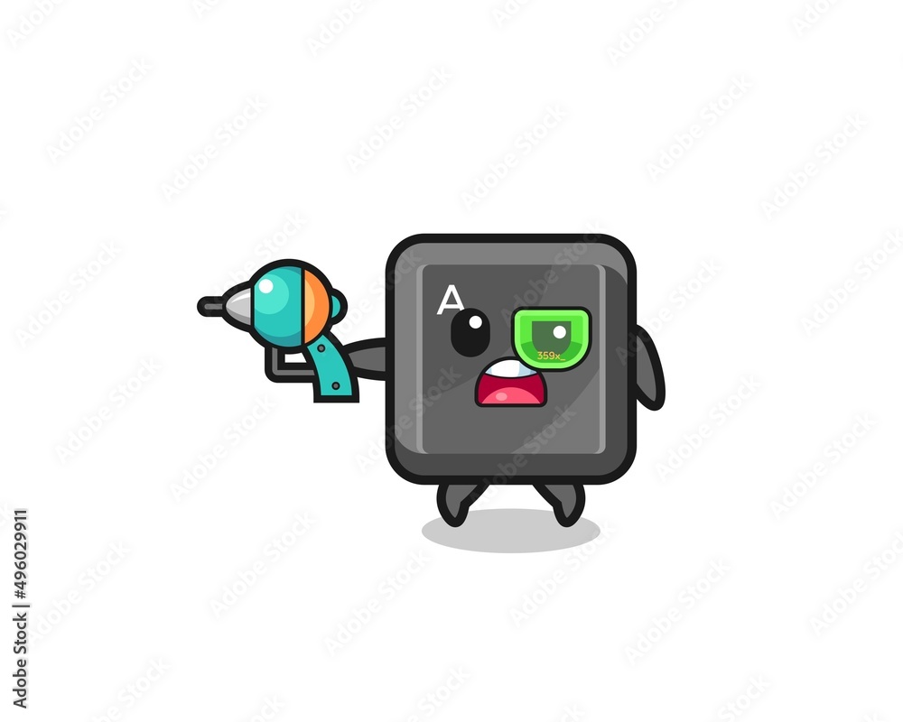 cute keyboard button holding a future gun cute keyboard button holding a future gun