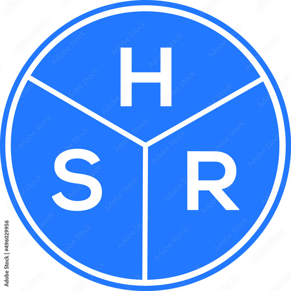 Fototapeta premium HSR letter logo design on black background. HSR creative initials letter logo concept. HSR letter design.