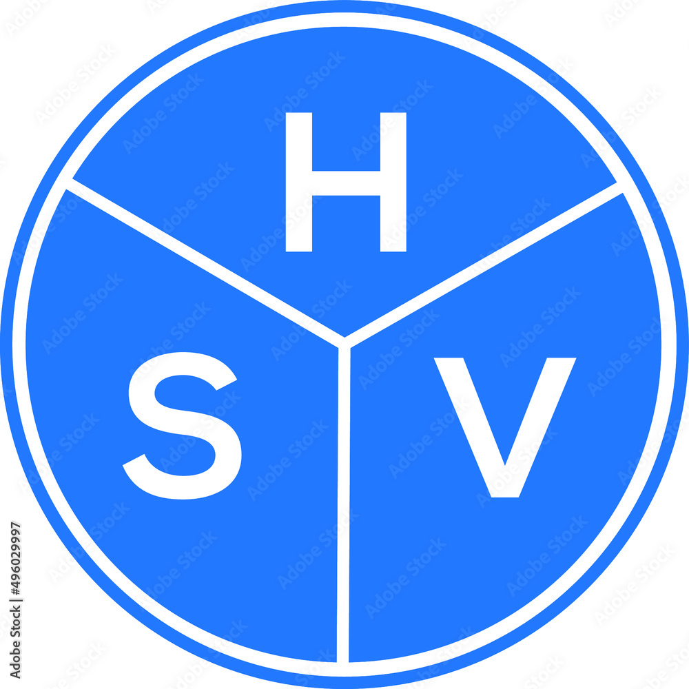 Fototapeta premium HSV letter logo design on black background. HSV creative initials letter logo concept. HSV letter design.