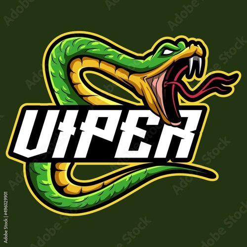 viper angry mascot logo gaming vector illustration photo