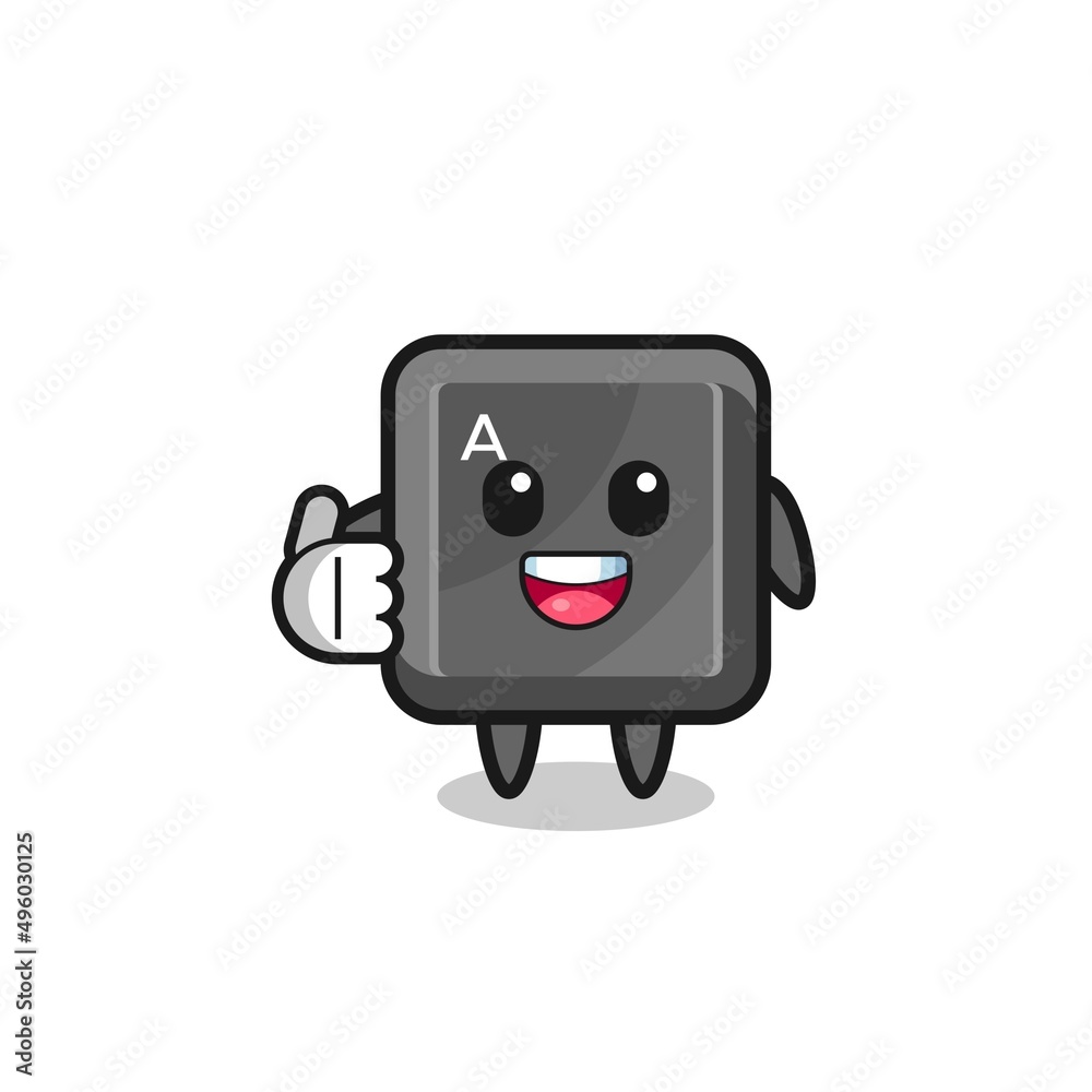keyboard button mascot doing thumbs up gesture keyboard button mascot doing thumbs up gesture