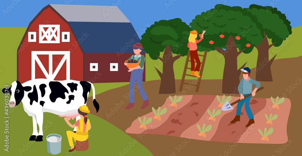 Farming Life, Hand drawn icons vector illustration for background and pattern Farming Life, Hand drawn icons vector illustration for background and pattern