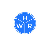 HWR letter logo design on White background. HWR creative Circle letter logo concept. HWR letter design. 
