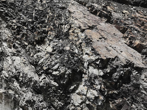 black stone wall for graphic design or wallpaper.