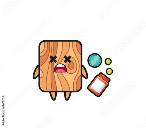 illustration of overdose plank wood character