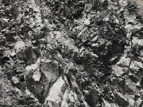 black stone wall for graphic design or wallpaper.