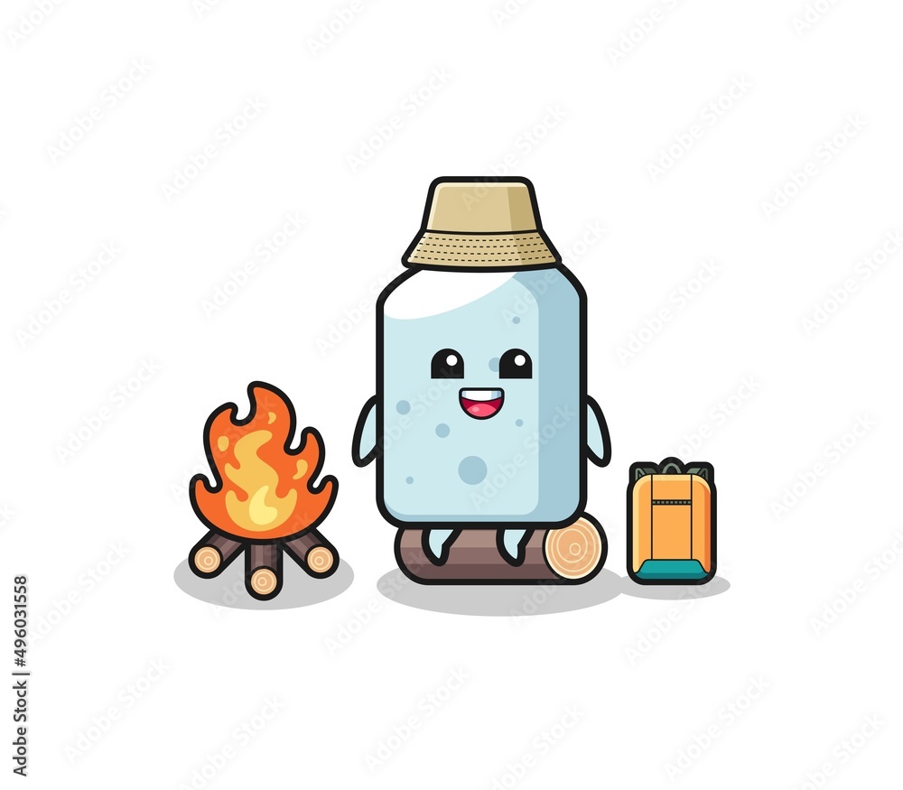 camping illustration of the chalk cartoon camping illustration of the chalk cartoon