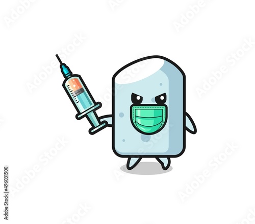 illustration of the chalk to fight the virus