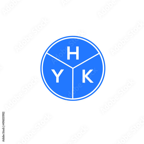 HYK letter logo design on White background. HYK creative Circle letter logo concept. HYK letter design. 