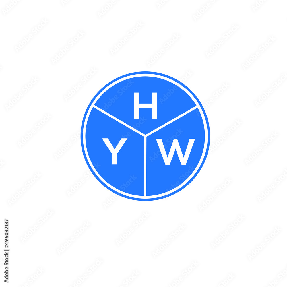HYW letter logo design on White background. HYW creative Circle letter logo concept. HYW letter design. 
