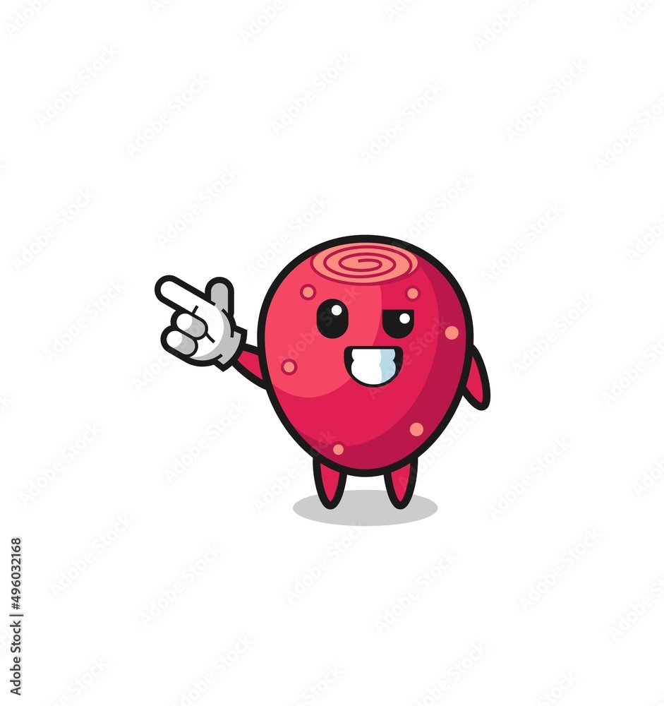 prickly pear mascot pointing top left