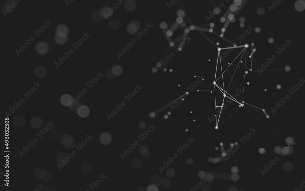 Abstract background. Molecules technology with polygonal shapes, connecting dots and lines. Connection structure. Big data visualization. Abstract background. Molecules technology with polygonal shapes, connecting dots and lines. Connection structure. Big data visualization.