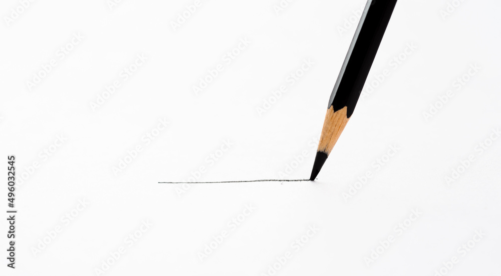 Color pencil drawing a line on white background Color pencil drawing a line on white background