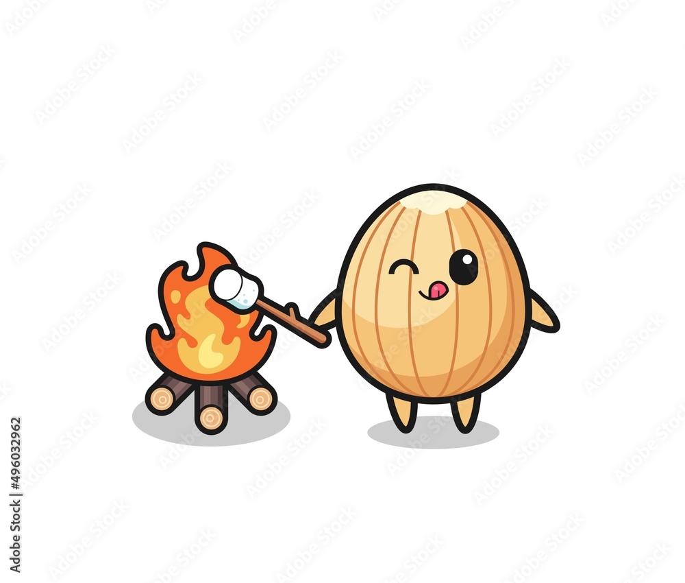 almond character is burning marshmallow almond character is burning marshmallow