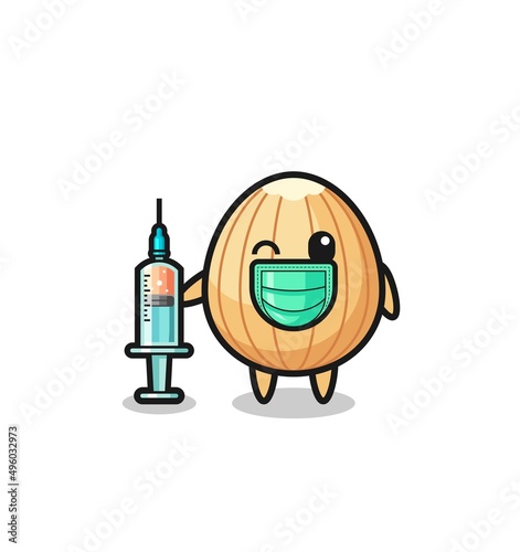 almond mascot as vaccinator