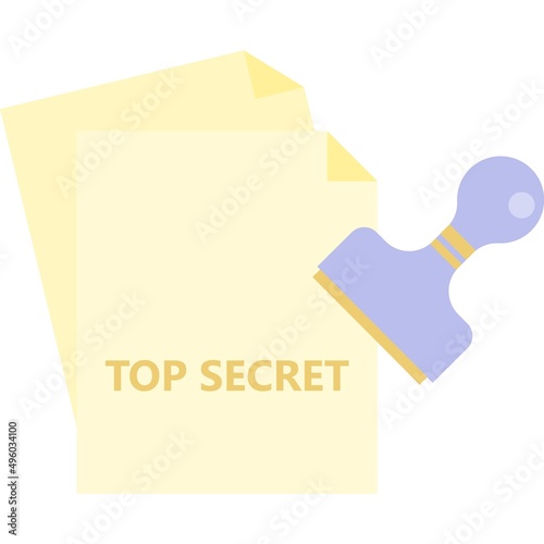 Top secrete police report icon flat vector