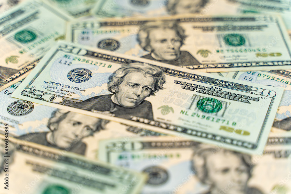 20 Dollar bills. Money background. 20 Dollar bills. Money background.