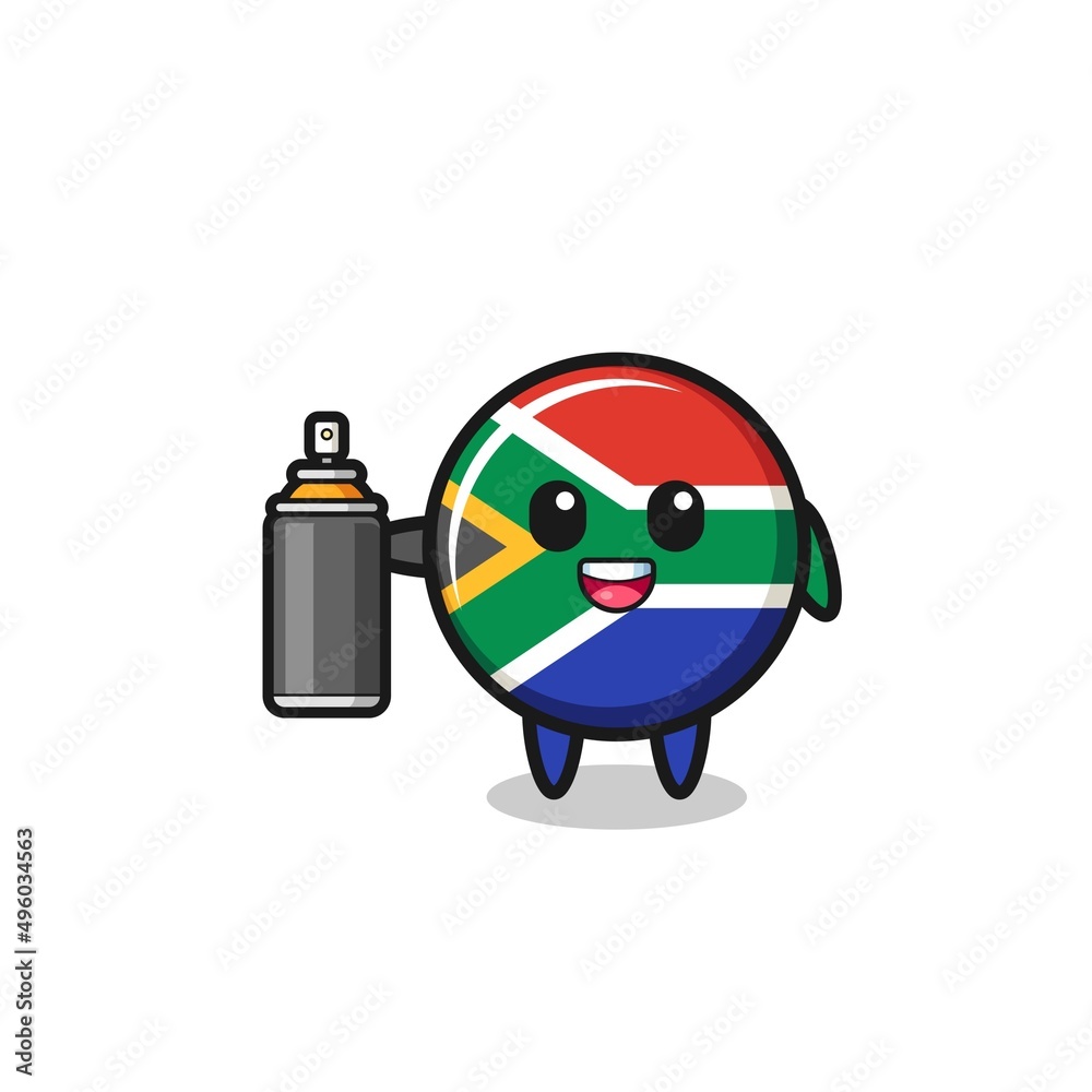 the cute south africa flag as a graffiti bomber