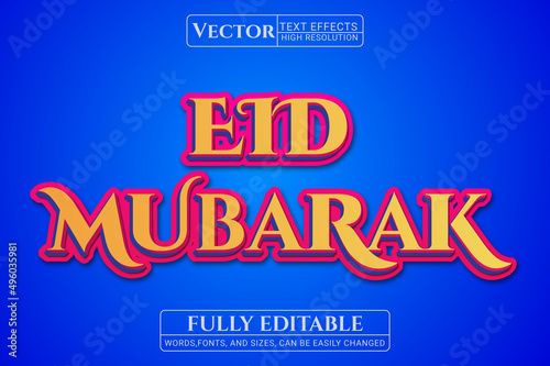Eid Mubarak Text Effect,Editable 3D Text Effect of Eid Mubarak