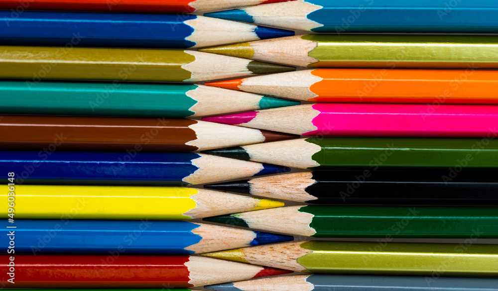 Background of color pencils put together Background of color pencils put together