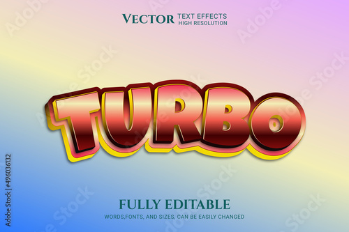 Turbo text effects Turbo Sport Font illustration