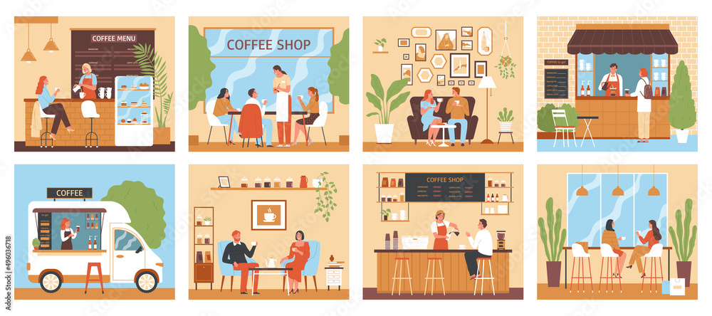 Coffee Shop Compositions Set