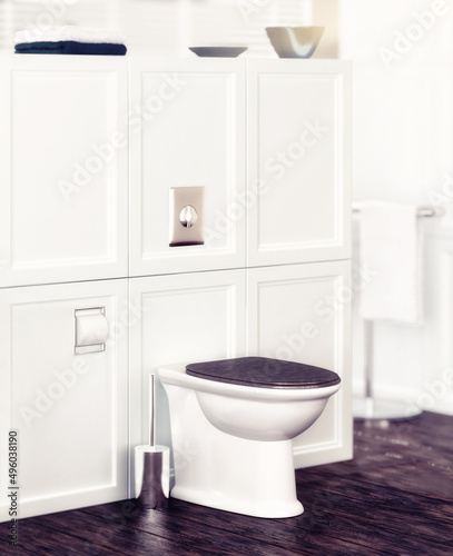 Bathroom designed in traditional style  detail  - 3D Visualization