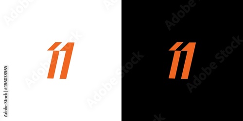 Unique and modern number 11 logo design