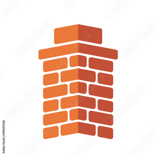 chimney vector illustration clay brick chimney Flat design style Icon
