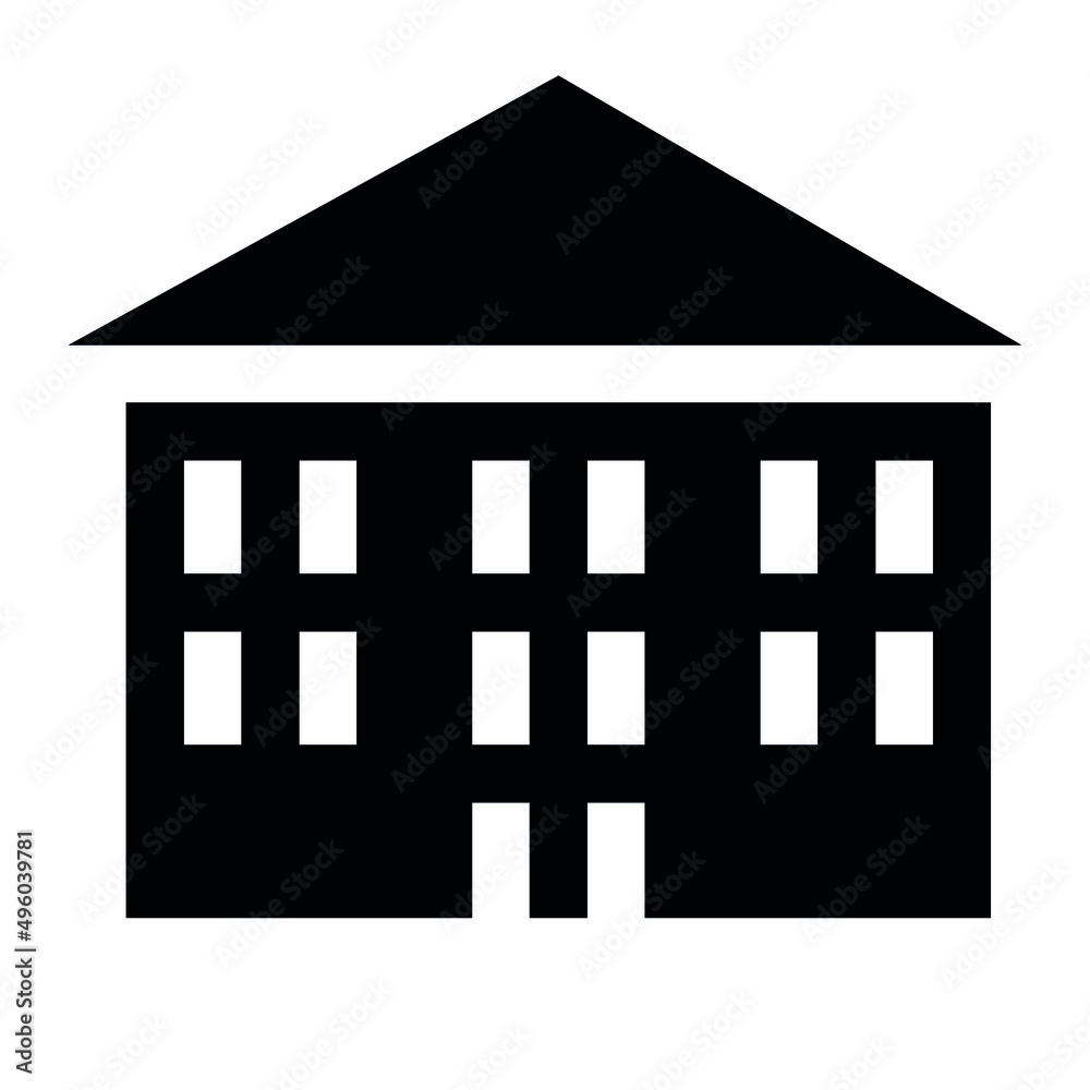 residential real estate logo black and white icon design Stock Vector