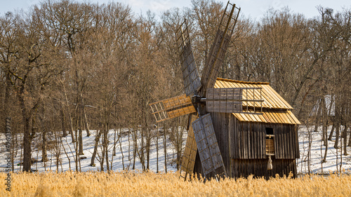 Windmill in Romanian countryside
