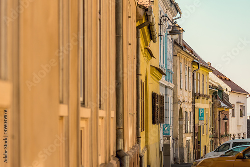 Old town of Sibiu. Traditional colorful old houses in Sibiu historical town, Romania © Natalia