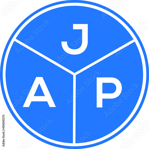 JAP letter logo design on black background. JAP creative  initials letter logo concept. JAP letter design. photo