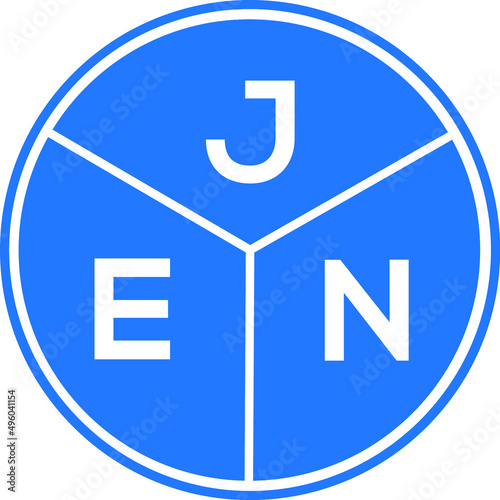 JEN letter logo design on White background. JEN creative Circle letter logo concept. JEN letter design. 
