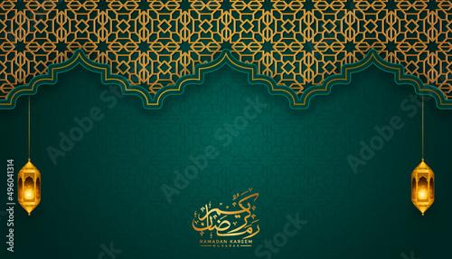 arabic islamic luxury ramadan or ramadhan horizontal banner gold pattern for eid al fitr or adha ramzan milad un nabi mubarak background