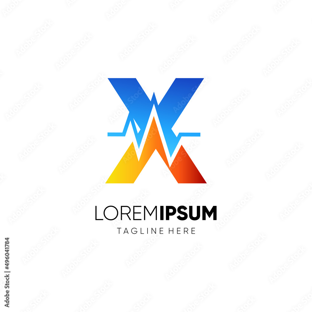 Letter X Health Pulse Logo Design Vector Icon Graphic Emblem Illustration Letter X Health Pulse Logo Design Vector Icon Graphic Emblem Illustration