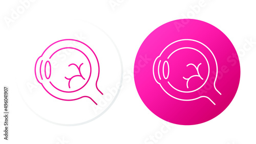 vision, eyeball. Line icon on button for web design