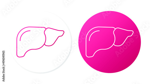 liver. Line icon on button for web design