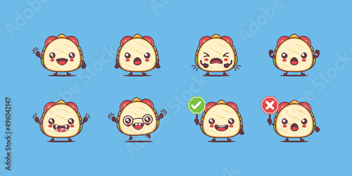 sandwich cartoon. food vector illustration. with different faces and expressions