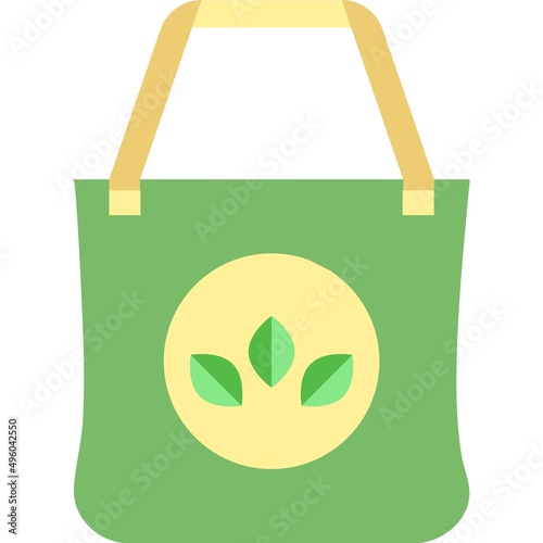 Eco bag vector fabric cotton backpack icon