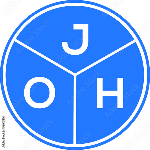 JOH letter logo design on black background. JOH  creative initials letter logo concept. JOH letter design. photo