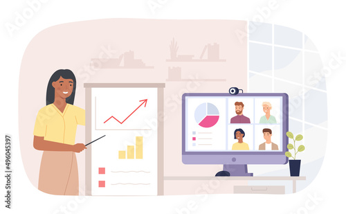 Business video conference, online team meeting concept