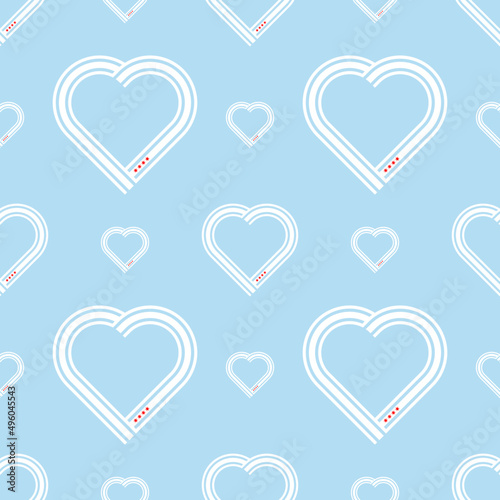 heart ribbon pattern of chicago city flag. vector illustration

