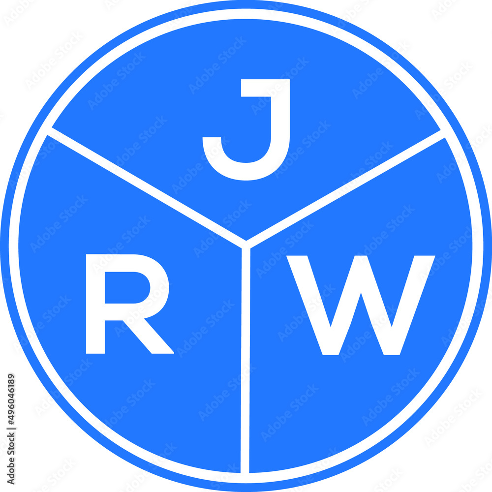 JRW letter logo design on White background. JRW creative Circle letter logo concept. JRW letter design. JRW letter logo design on White background. JRW creative Circle letter logo concept. JRW letter design.