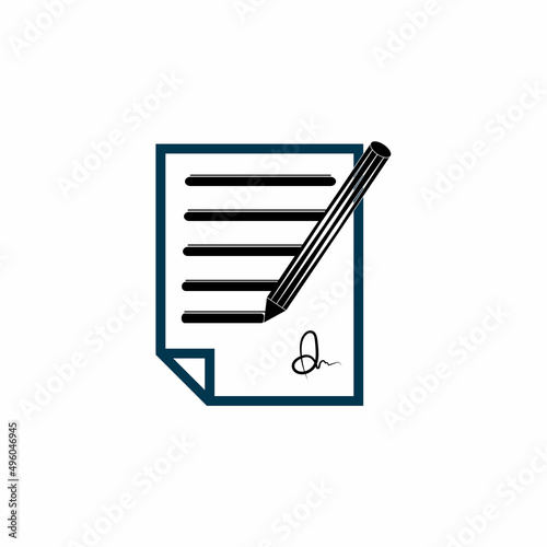 Write Document User Interface Outline Icon Logo Vector Illustration