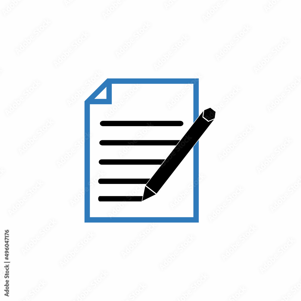 Write Document User Interface Outline Icon Logo Vector Illustration Write Document User Interface Outline Icon Logo Vector Illustration