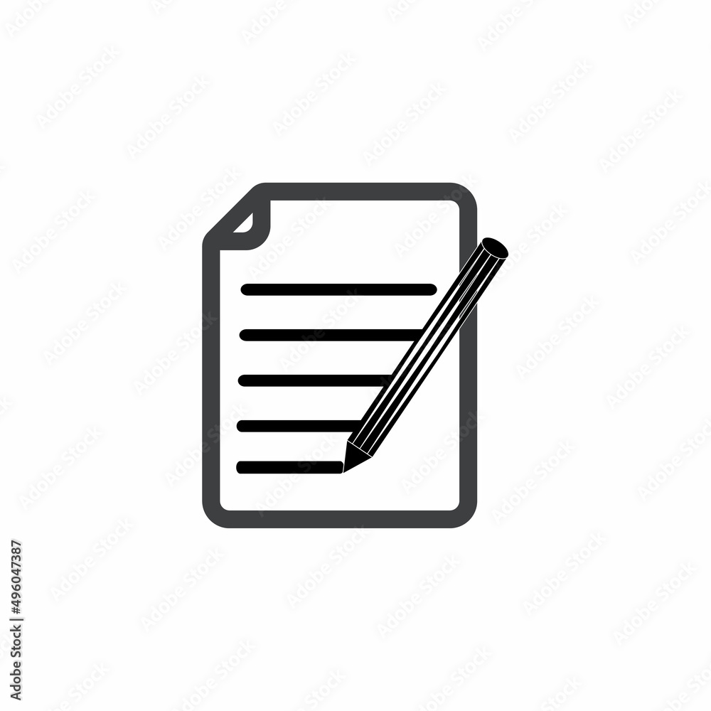 Write Document User Interface Outline Icon Logo Vector Illustration Write Document User Interface Outline Icon Logo Vector Illustration