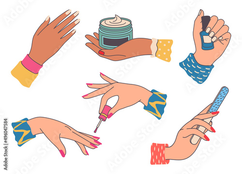 Female hands with manicure, beauty and fashion
