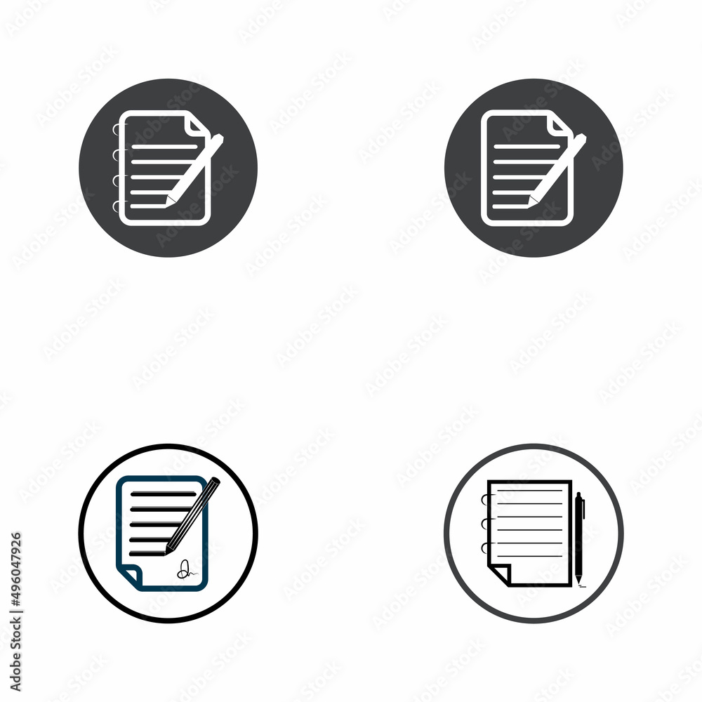Write Document User Interface Outline Icon Logo Vector Illustration Write Document User Interface Outline Icon Logo Vector Illustration
