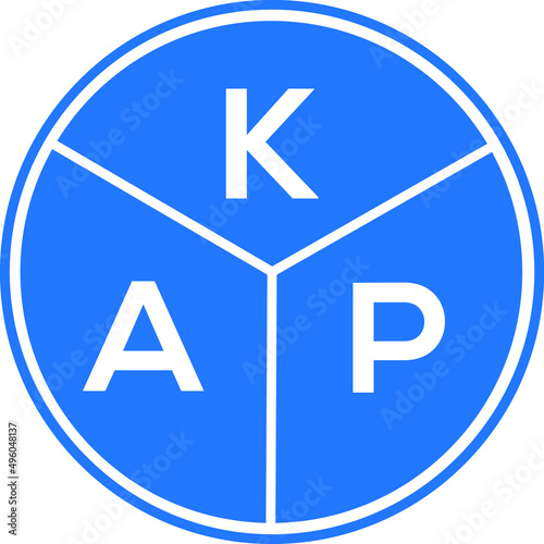 KAP letter logo design on white background. KAP  creative circle letter logo concept. KAP letter design.